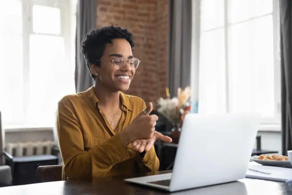 Person using a laptop