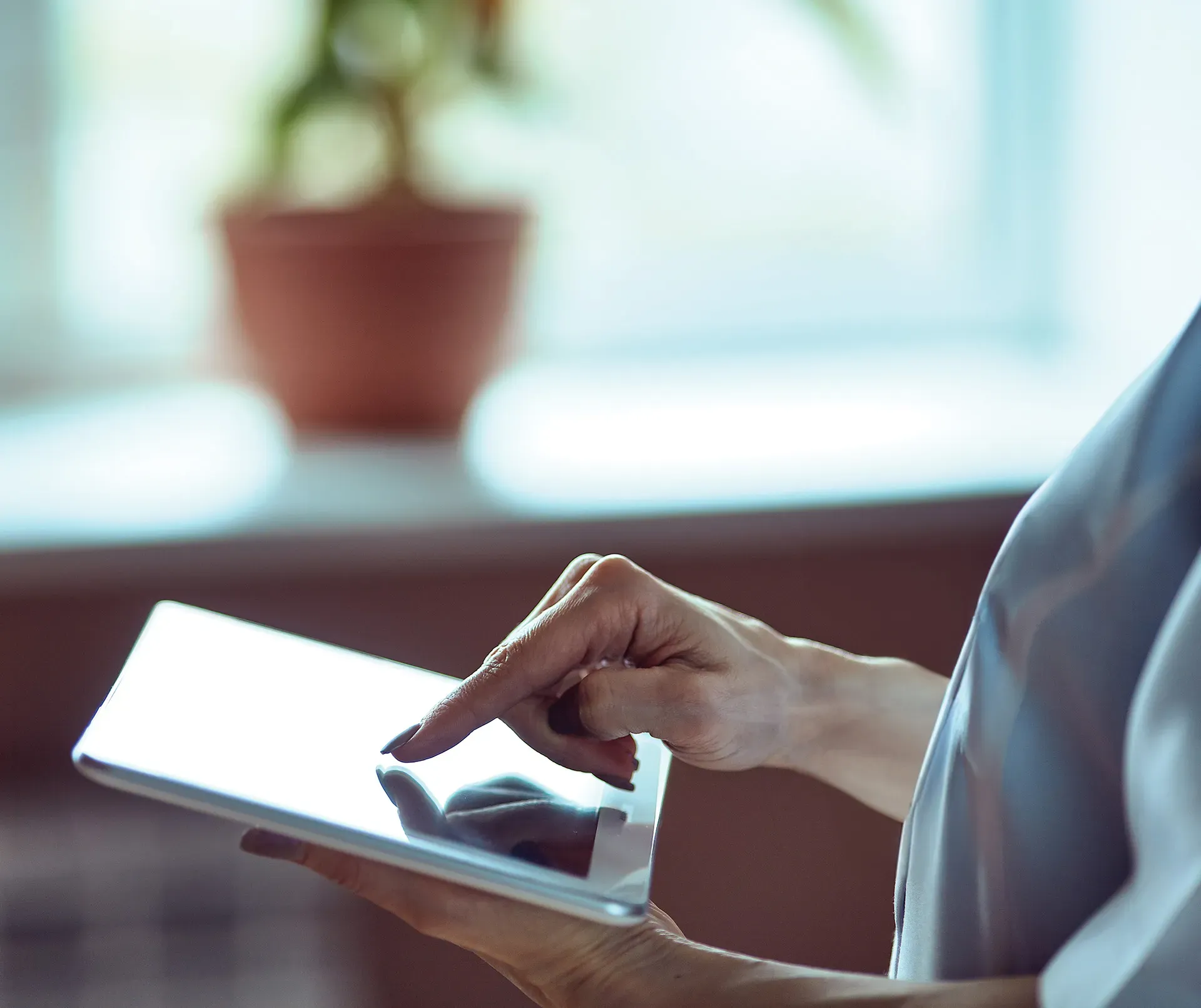 Person using a tablet